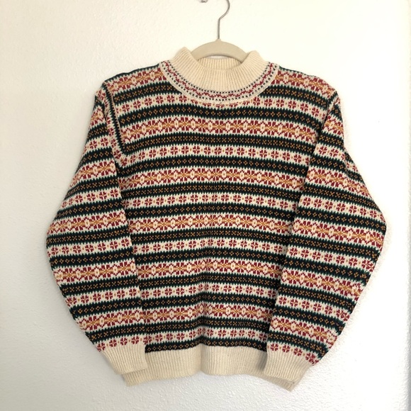 Erika Sweaters - Vintage knit striped sweater size petite small